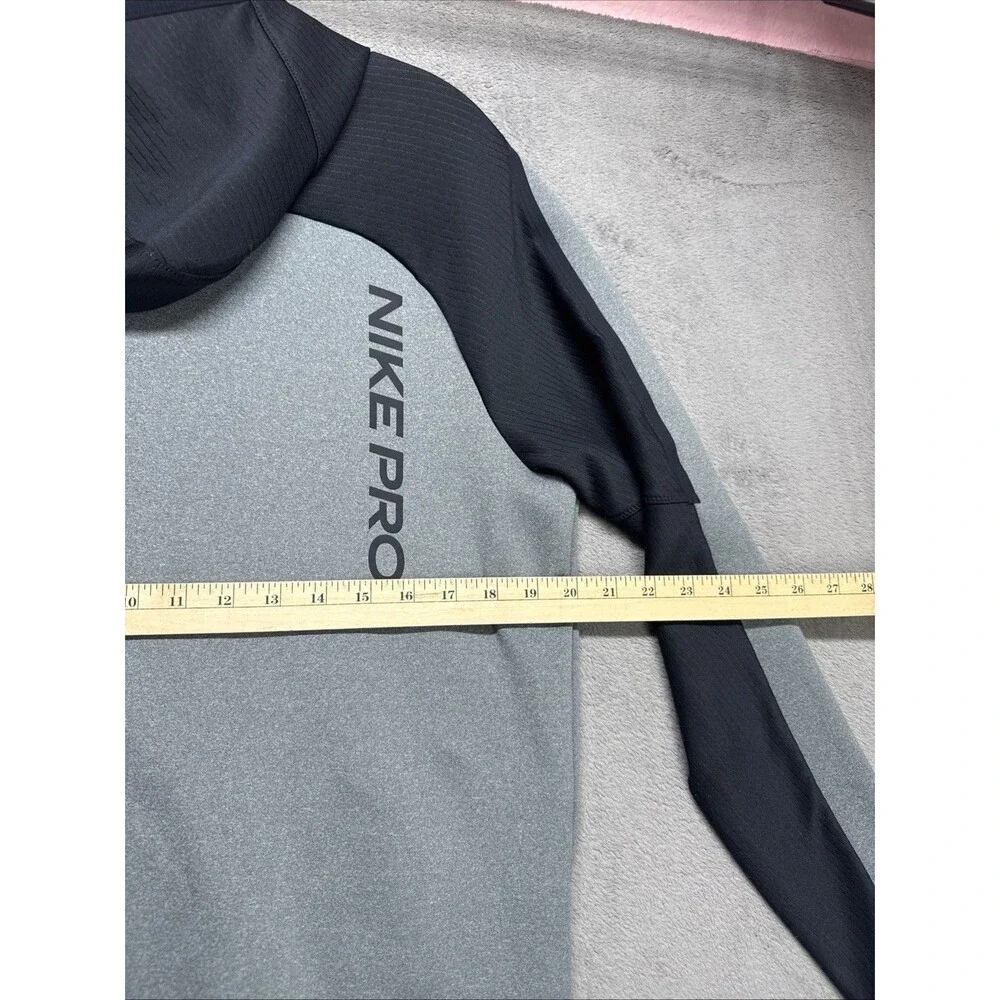 Nike Pro Dri-FIT Hoodie Mens M Gray Training Pullover Sweatshirt BV5572-071